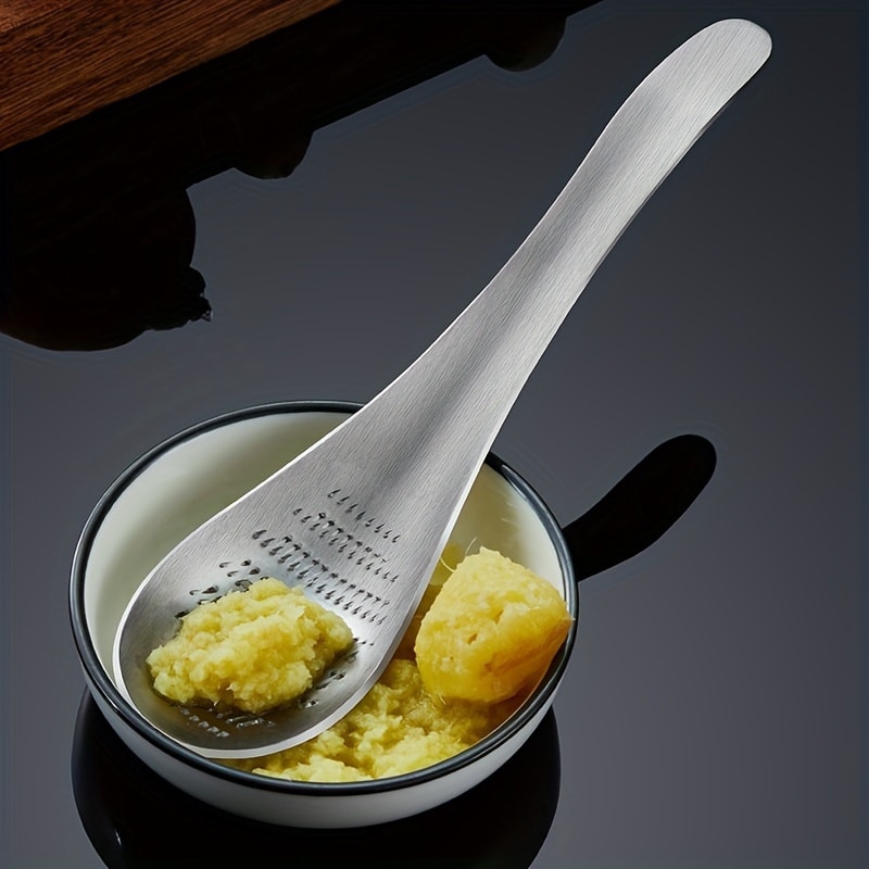 Premium Stainless Steel Garlic Ginger Grater & Vegetable Grinder Spoon