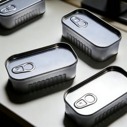 compact sardine can storage box – portable metal tin for small items