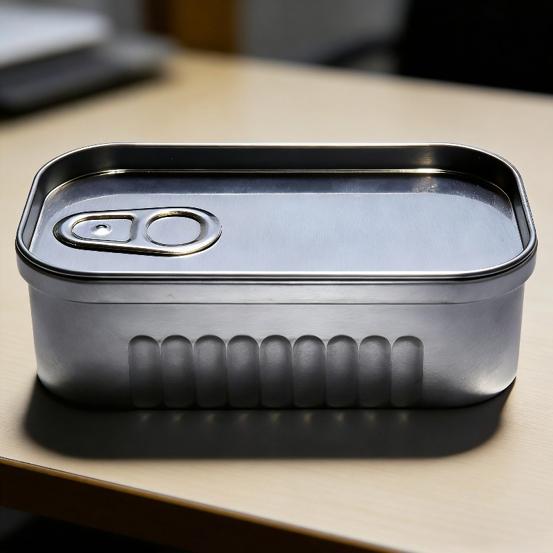 Compact Sardine Can Storage Box Portable Metal Tin For Small Items 1
