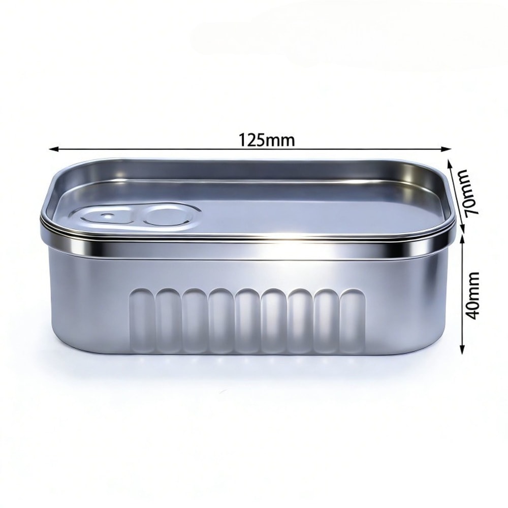Compact Sardine Can Storage Box Portable Metal Tin For Small Items 5