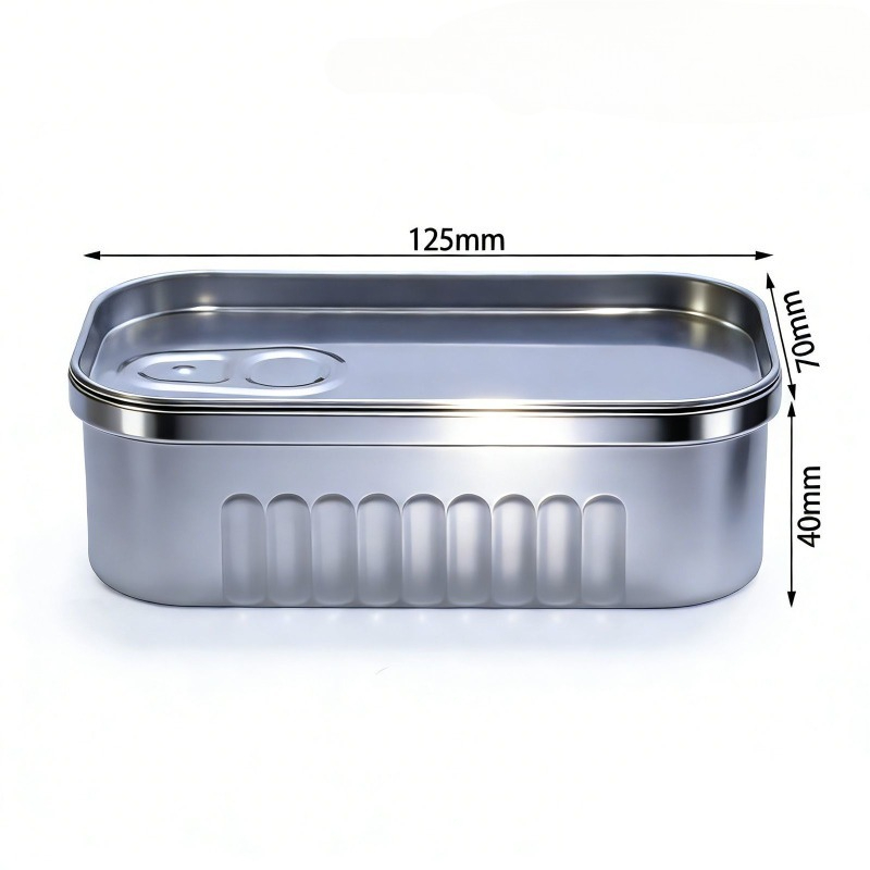 Compact Sardine Can Storage Box Portable Metal Tin For Small Items 4