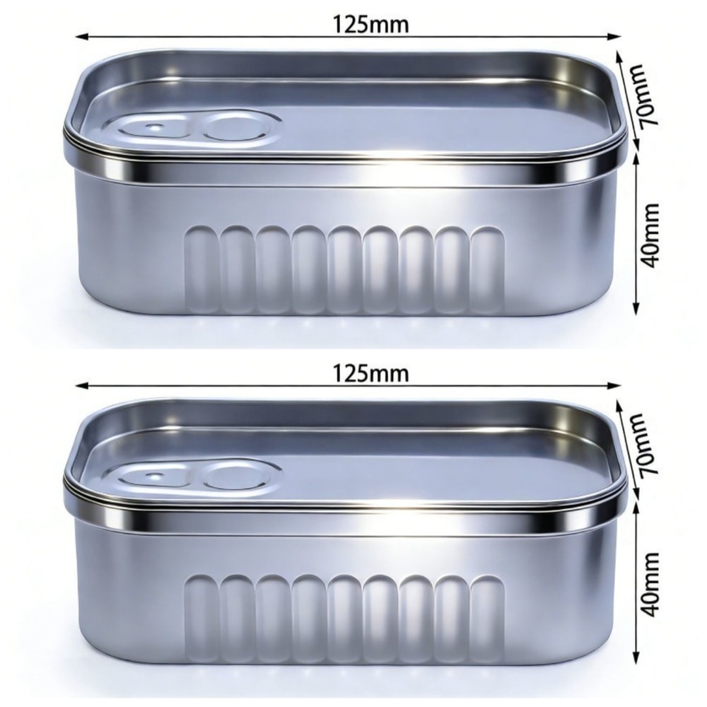 Compact Sardine Can Storage Box Portable Metal Tin For Small Items 6