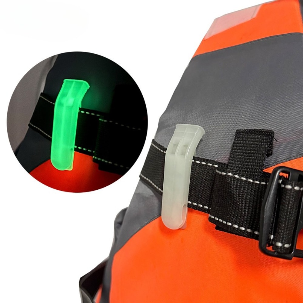 GlowintheDark Survival Whistle With Compass Clip Emergency Outdoor Safety Gear 0