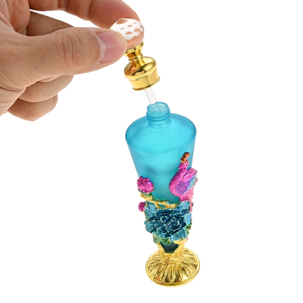 Luxury Peacock Glass Jar Crystal Perfume Bottle – Vintage Decorative Vanity Decor