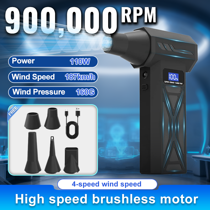 Adjustable Turbo Air Blower with LED Battery Display – Cordless Compressed Air Duster