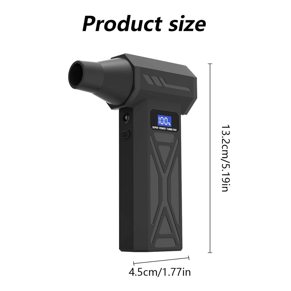 Adjustable Turbo Air Blower with LED Battery Display – Cordless Compressed Air Duster