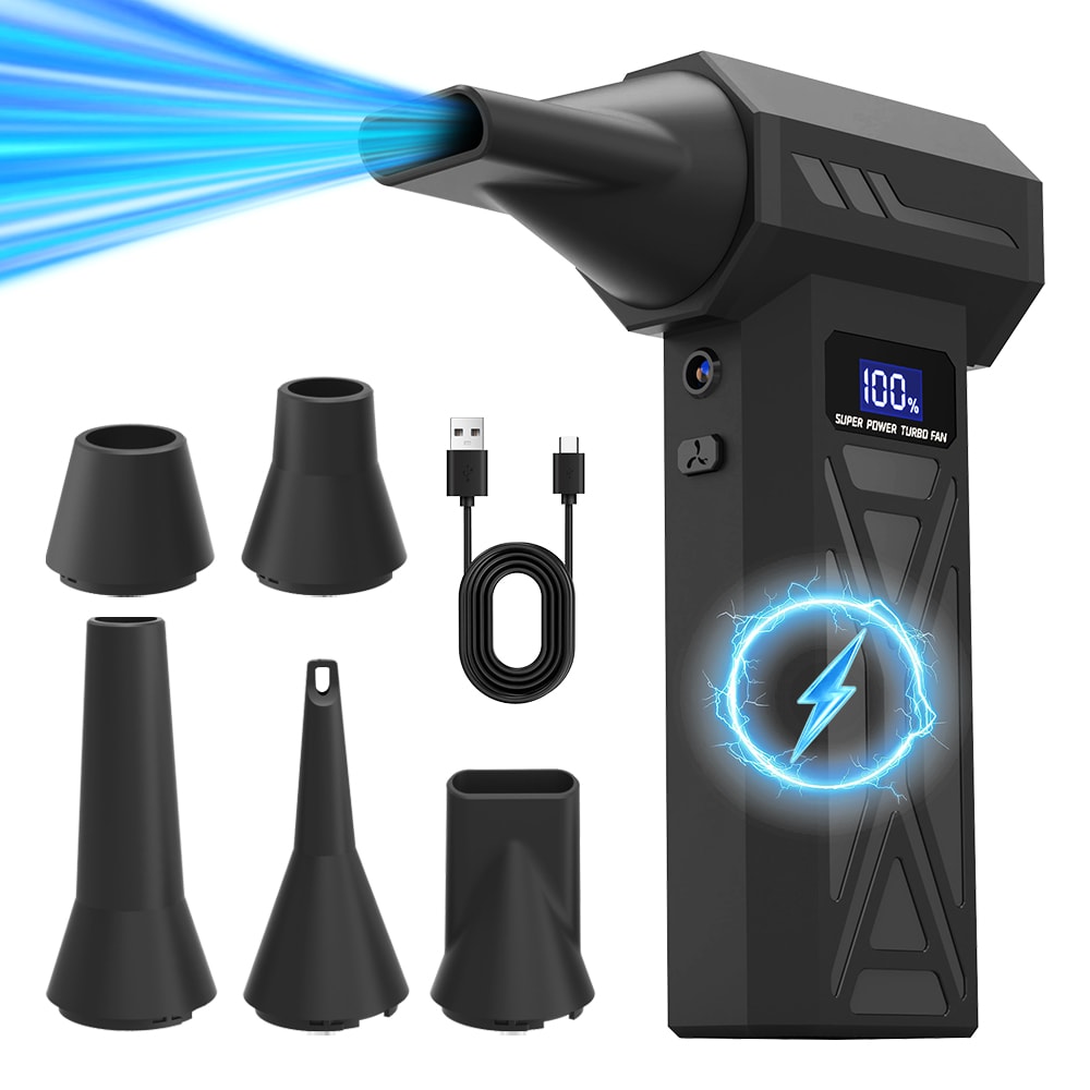 Adjustable Turbo Air Blower with LED Battery Display – Cordless Compressed Air Duster