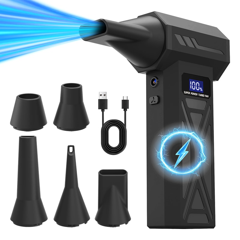 Adjustable Turbo Air Blower with LED Battery Display – Cordless Compressed Air Duster