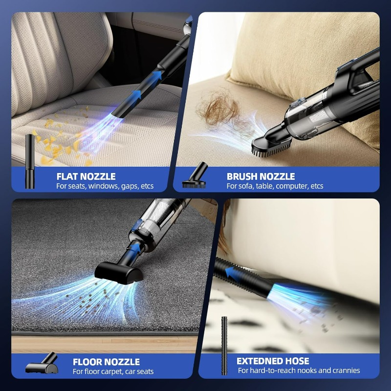 Portable Cordless Car Vacuum Cleaner Strong Suction Handheld 3