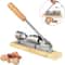 Stainless Steel Nutcracker Tool for Walnuts, Pecans & Almonds with Adjustable Wooden Base