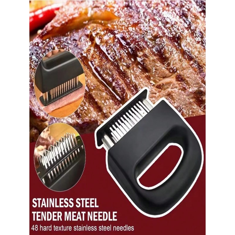 Meat Tenderizer Tool Stainless Steel Steak and BBQ Marinade Needle Press