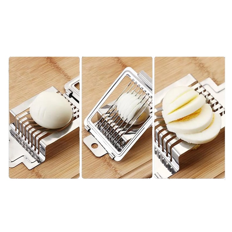 Stainless Steel Egg Slicer for Hard Boiled Eggs, Strawberries & Soft Fruits