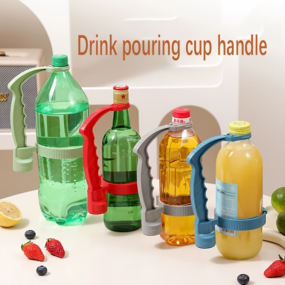 GripFlow Adjustable Bottle Pour Handle With BuiltIn Opener Spill Control 0