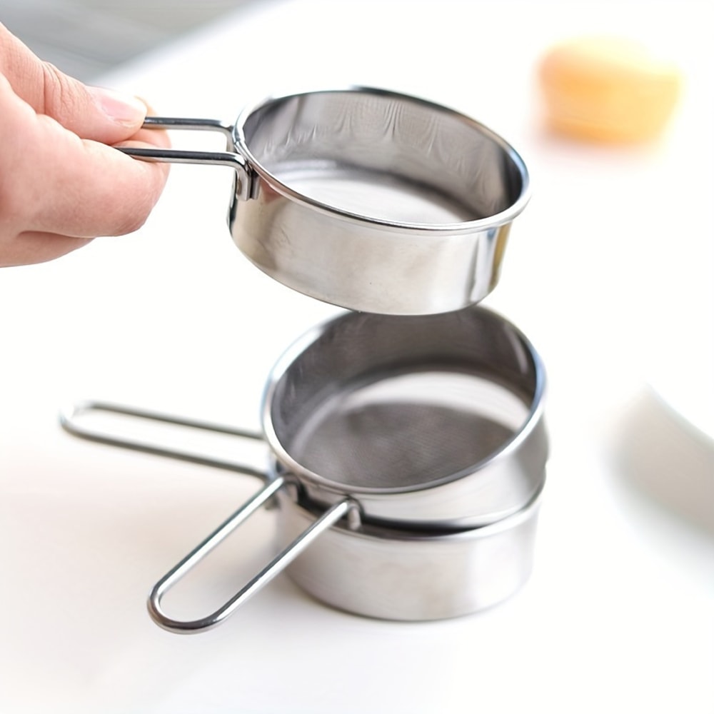 Stainless Steel Flour Sifter Cup For Baking Fine Mesh Powder Sugar Shaker 3