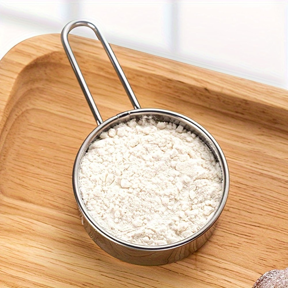 Stainless Steel Flour Sifter Cup For Baking Fine Mesh Powder Sugar Shaker 4