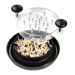 twist chicken shredder tool with clear lid & anti slip base