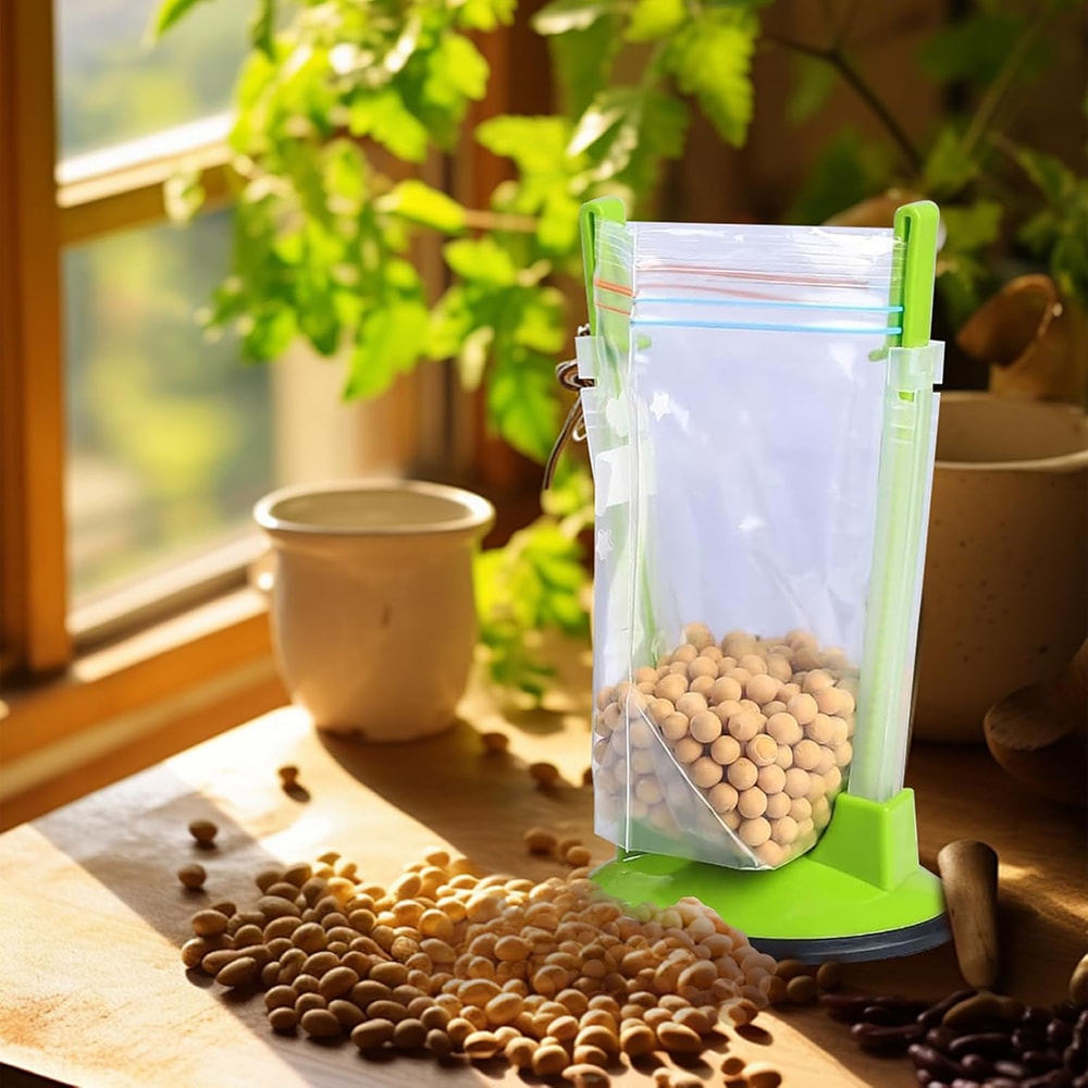 Adjustable Food Storage Bag Holder Stand for Hands Free Freezer Bag Filling