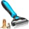 GentleGrip Pet Grooming Brush for Dogs & Cats with Stainless Steel Deshedding Comb
