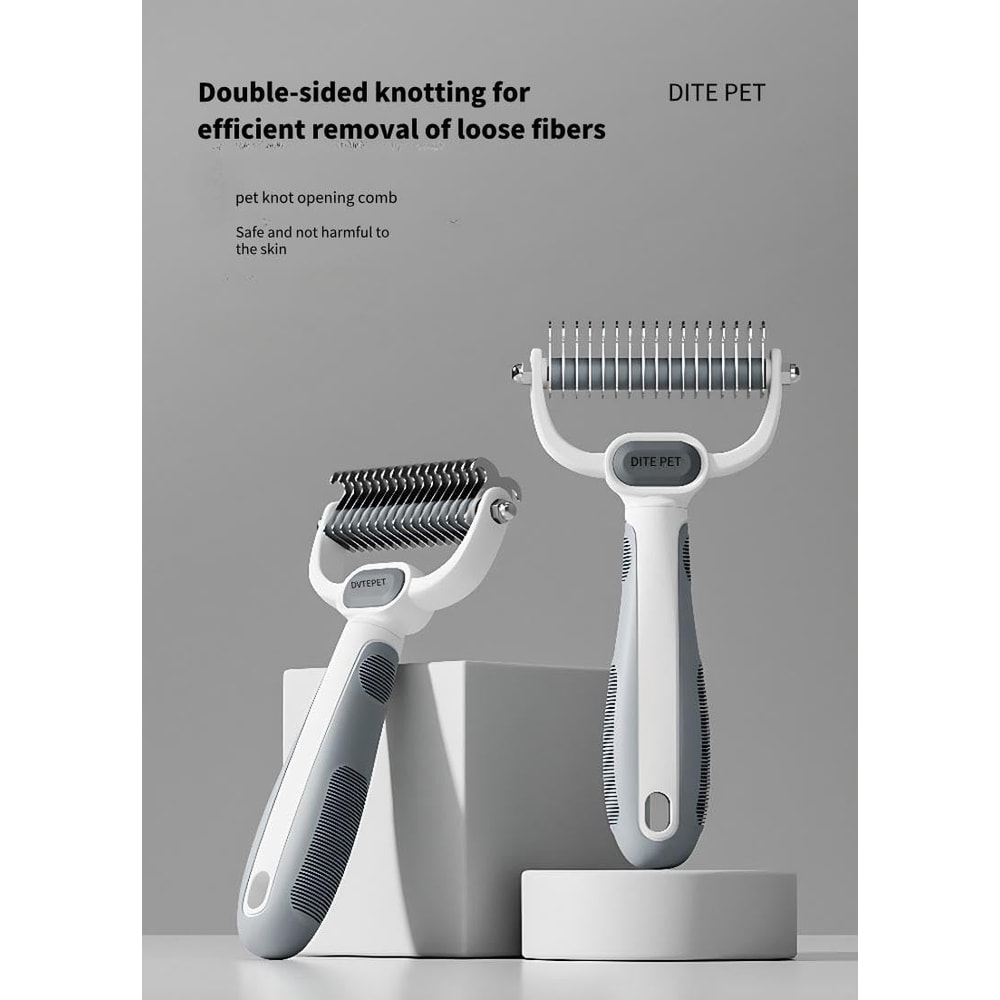 Dual-Sided Pet Grooming Brush for Dogs & Cats Hair Deshedding and Dematting