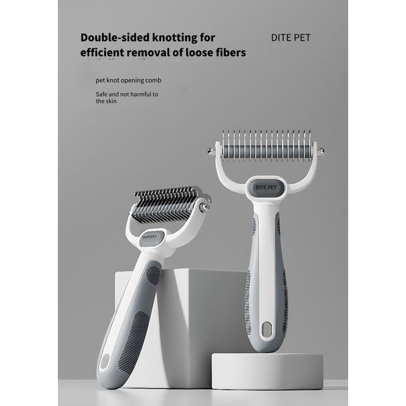 Dual-Sided Pet Grooming Brush for Dogs & Cats Hair Deshedding and Dematting