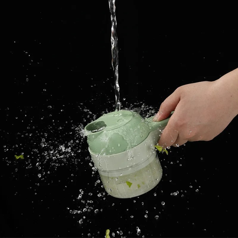 Cordless Electric Food Chopper and Vegetable Cutter Set with Garlic Mincer & Self-Cleaning Design