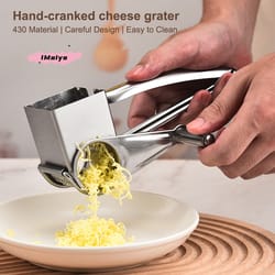 rotary stainless steel cheese grater with handle for vegetables and easy kitchen prep