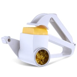 freshslice rotary cheese grater with stainless steel drum for cheese, nuts & chocolate