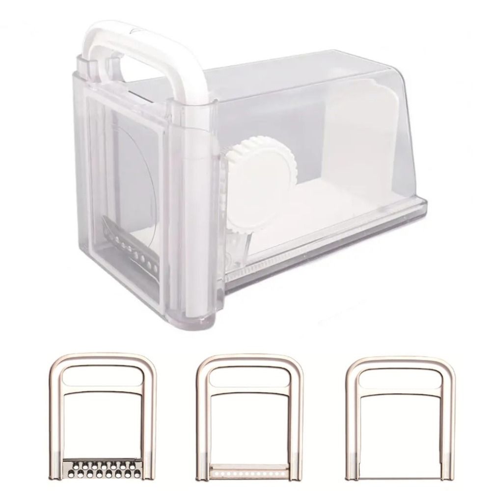 FreshSlice Cheese Storage Container with 3 Stainless Steel Blades & Built In Cheese Slicer