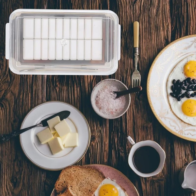 FreshSlice Butter Dish with Lid and Cutter Airtight Butter Storage Container