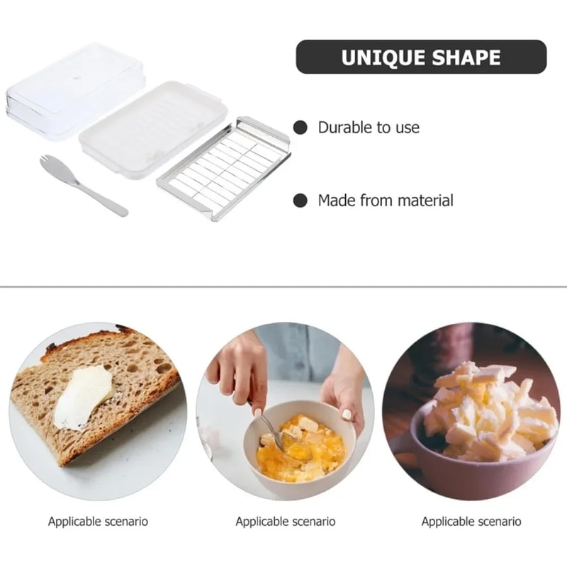 FreshSlice Butter Dish with Lid and Cutter Airtight Butter Storage Container