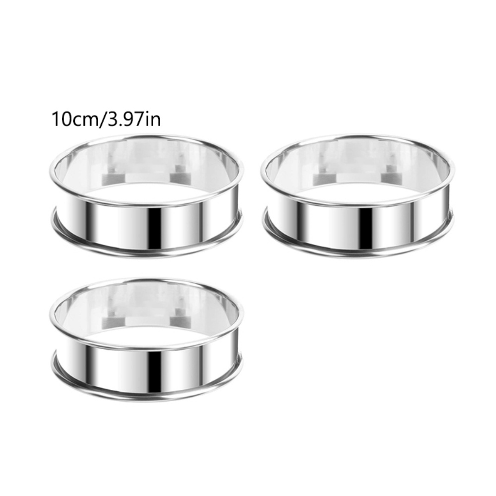 Stainless Steel English Muffin Rings Set For Crumpets Eggs Tart Baking 5