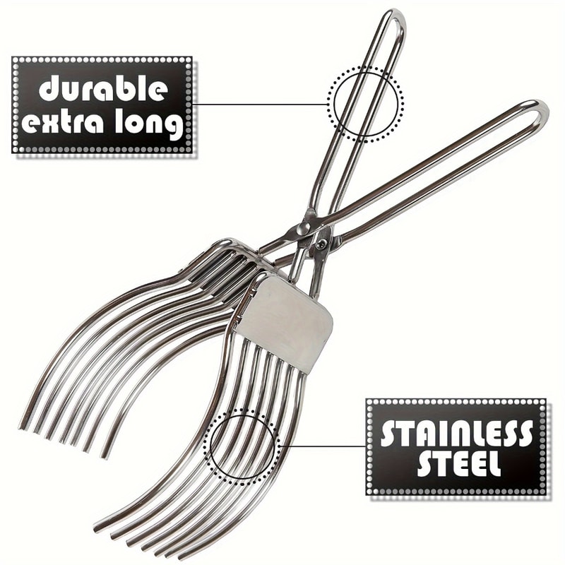 Stainless Steel BBQ Meat Slicer Tongs Portable Bread And Ham Cutter For Camping Kitchen Use 2