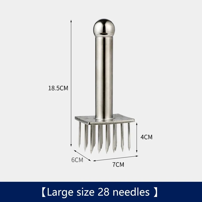 Pro Stainless Steel Meat Tenderizer Needle Tool for Juicy Steaks & Faster Marinades