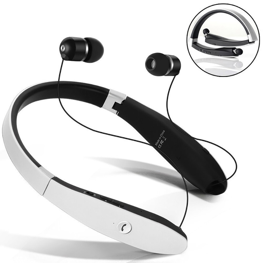 FlexTune Wireless Neckband Earbuds with Foldable Telescopic Design & HD Mic