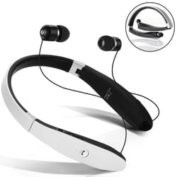 flextune wireless neckband earbuds with foldable telescopic design & hd mic