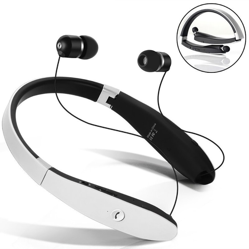 FlexTune Wireless Neckband Earbuds with Foldable Telescopic Design & HD Mic
