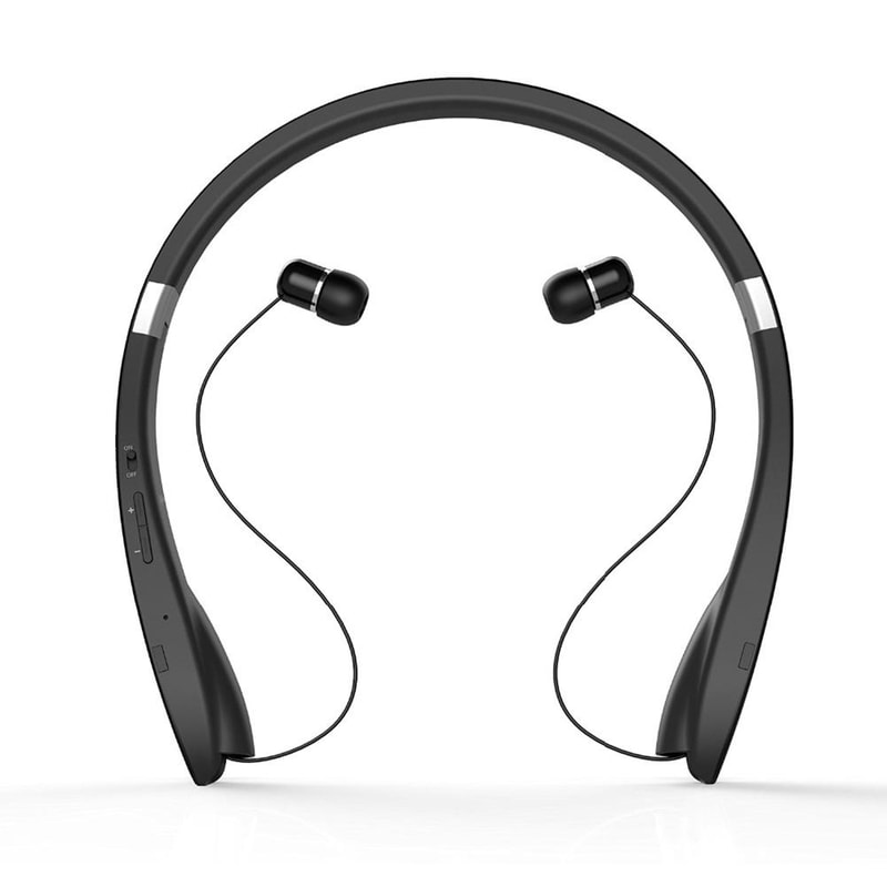 FlexTune Wireless Neckband Earbuds with Foldable Telescopic Design & HD Mic