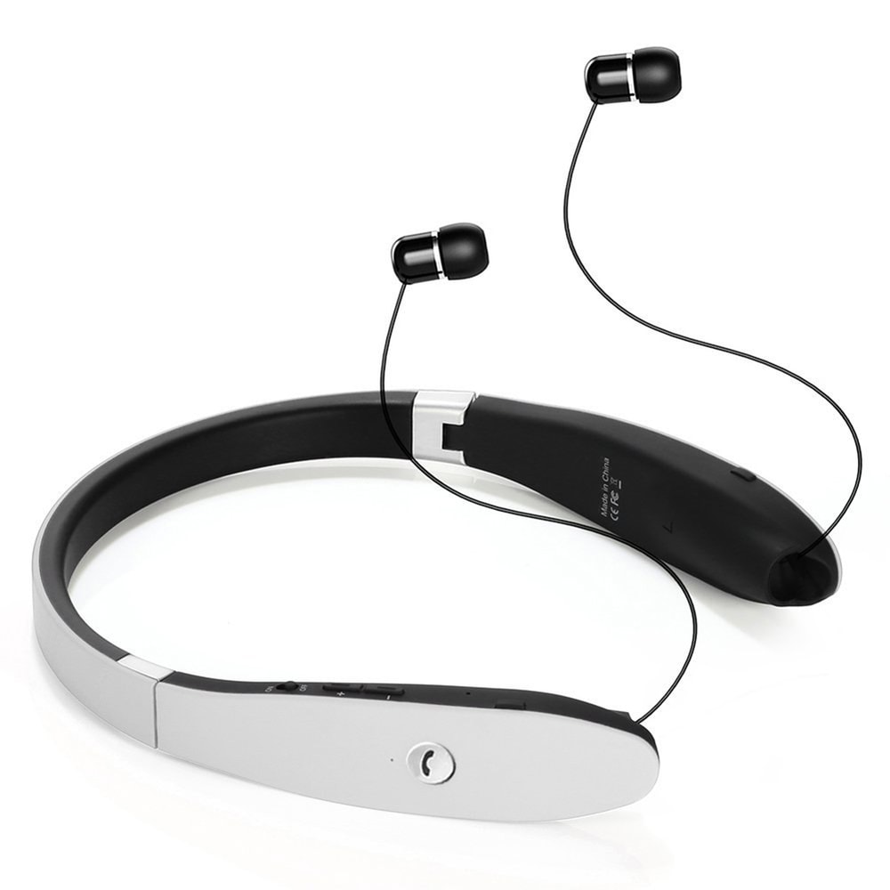 FlexTune Wireless Neckband Earbuds with Foldable Telescopic Design & HD Mic