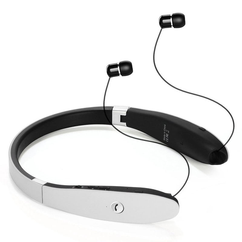 FlexTune Wireless Neckband Earbuds with Foldable Telescopic Design & HD Mic