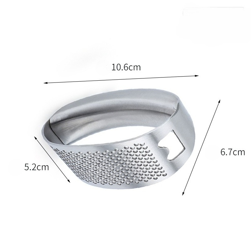 Stainless Steel Garlic Press Ring Manual Garlic Crusher Tool