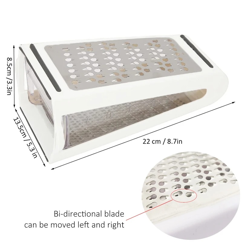 MultiFunction Cheese Grater With Container And Stainless Steel Vegetable Slicer 2