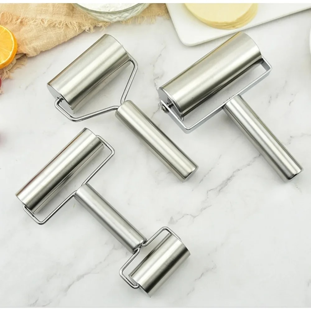 Stainless Steel Dough Roller Pin for Fondant, Pizza, Pastry & Cookie Baking