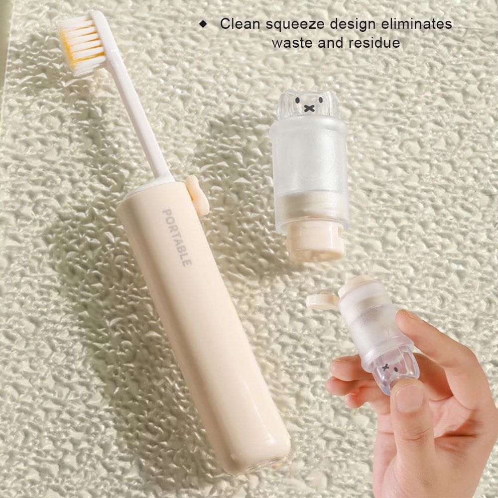 BearGuard Travel Toothbrush With Toothpaste Storage Case Portable Foldable Soft Bristle Brush 3
