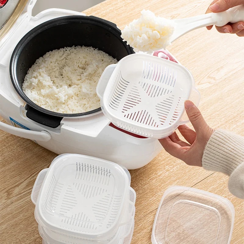 FreshLock Microwave Rice Storage Box Set for Freezer Meal Prep