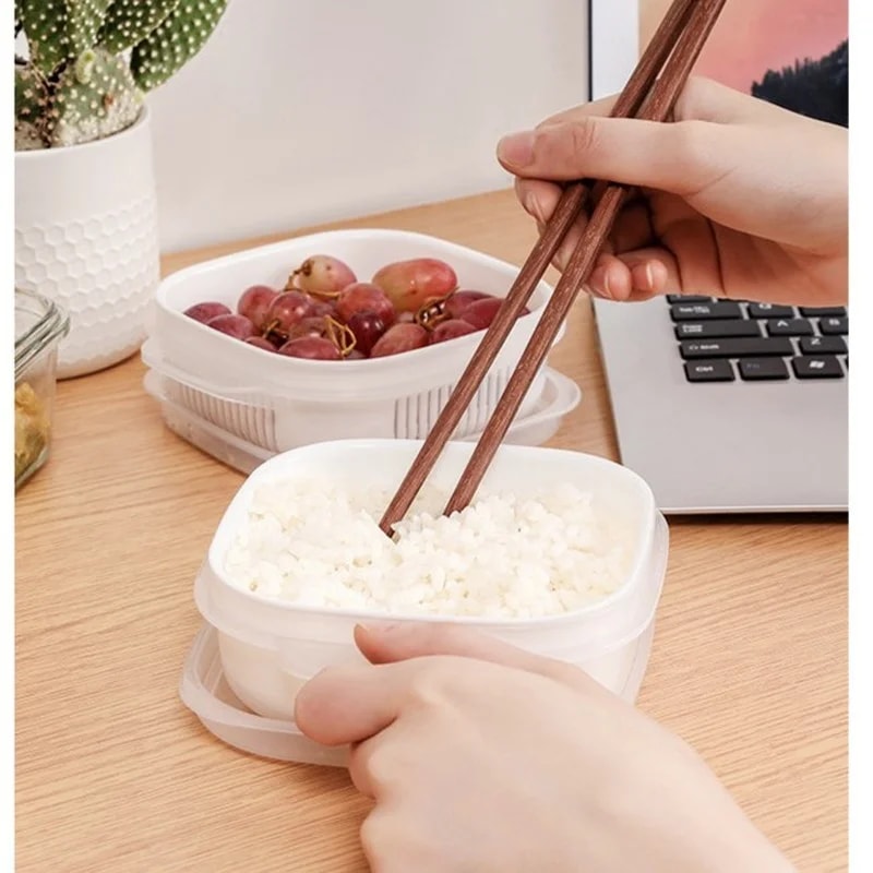 FreshLock Microwave Rice Storage Box Set for Freezer Meal Prep