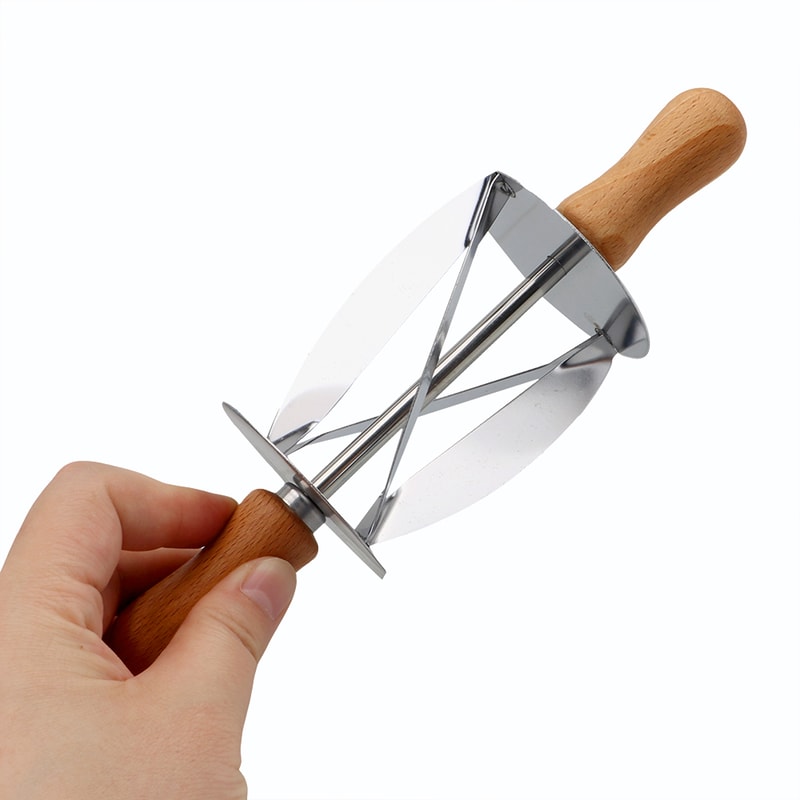 Stainless Steel Croissant Cutter Roller for Pastry Dough and Bakery Baking