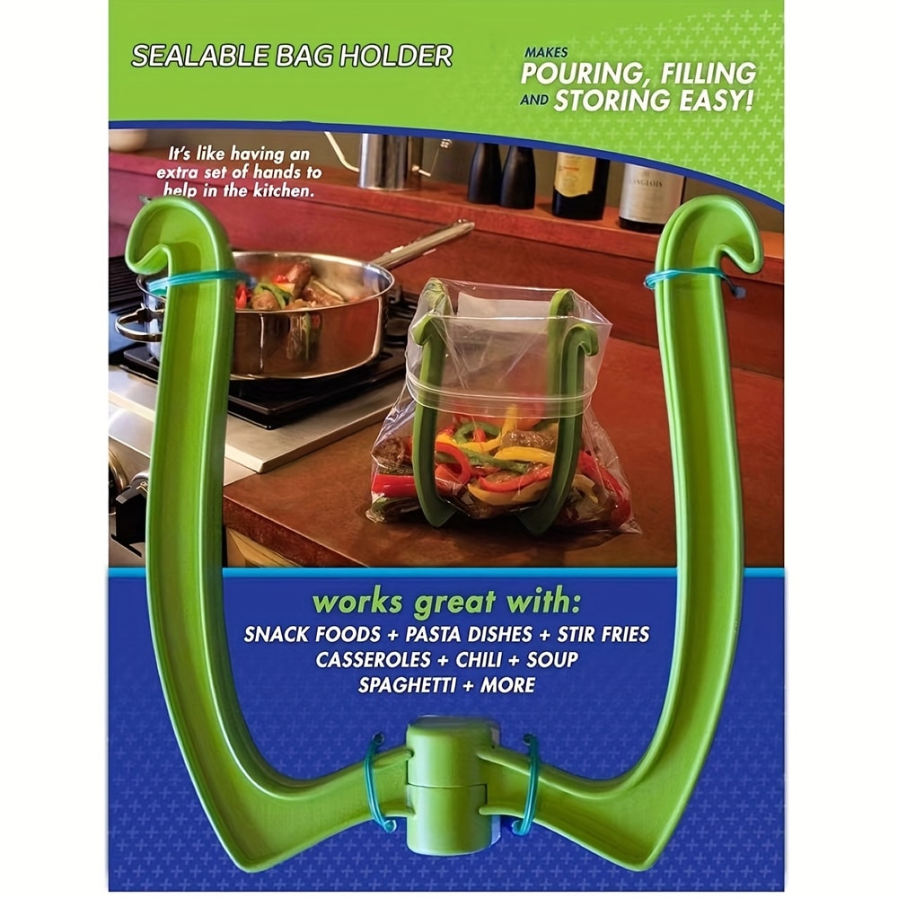 SpaceSaver Plastic Bag Holder with Sturdy Base for Kitchen Pantry & Garage Storage