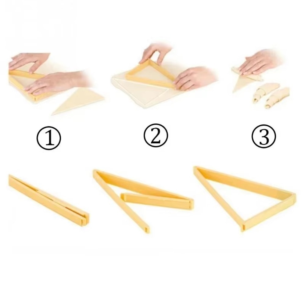 GoldenBake Croissant Cutter Triangle Pastry Roller for Bakery Style Croissants