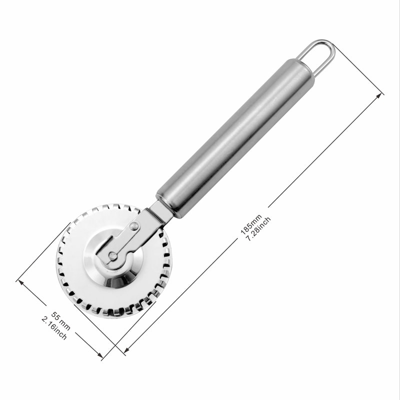 Stainless Steel Pastry Cutter Wheel & Dumpling Sealer for Pie Crust and Ravioli Edges