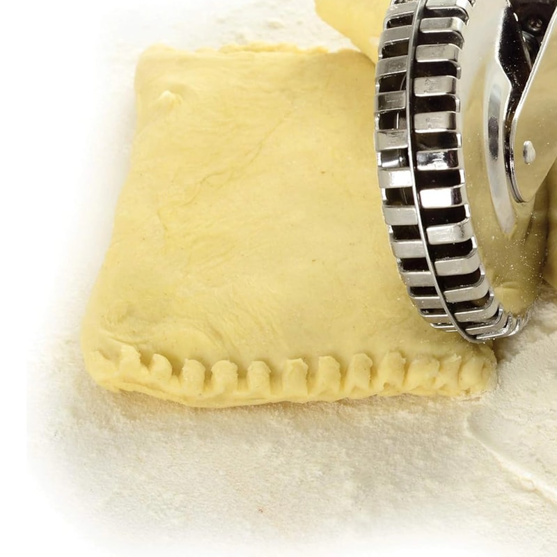 Stainless Steel Pastry Cutter Wheel & Dumpling Sealer for Pie Crust and Ravioli Edges